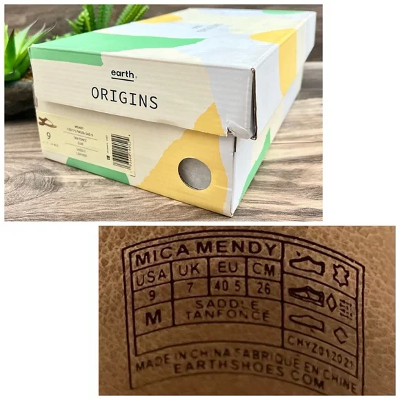 NIB Earth Origins Mendy Leather Thong Sandal Saddle 9M 40.5 - Picture 12 of 12